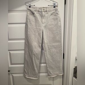 Madewell The Perfect Vintage Wide-Leg Crop Jeans Light Grey Size 28